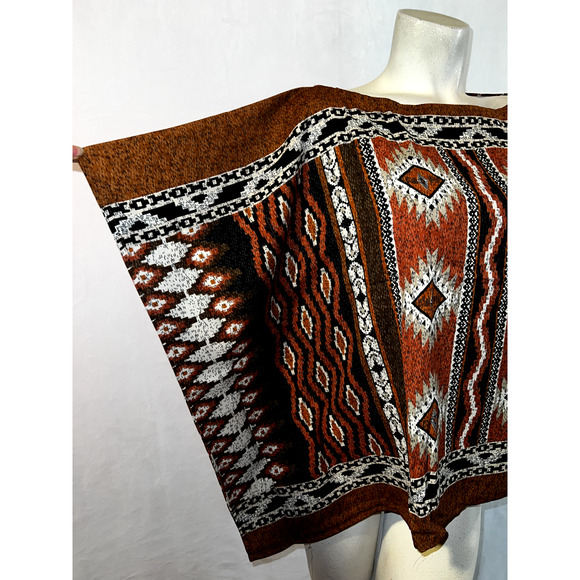 New LIVE 4 TRUTH Top Women's Size XL Brown Black Aztec Print Boho Tunic Blouse - Picture 3 of 6